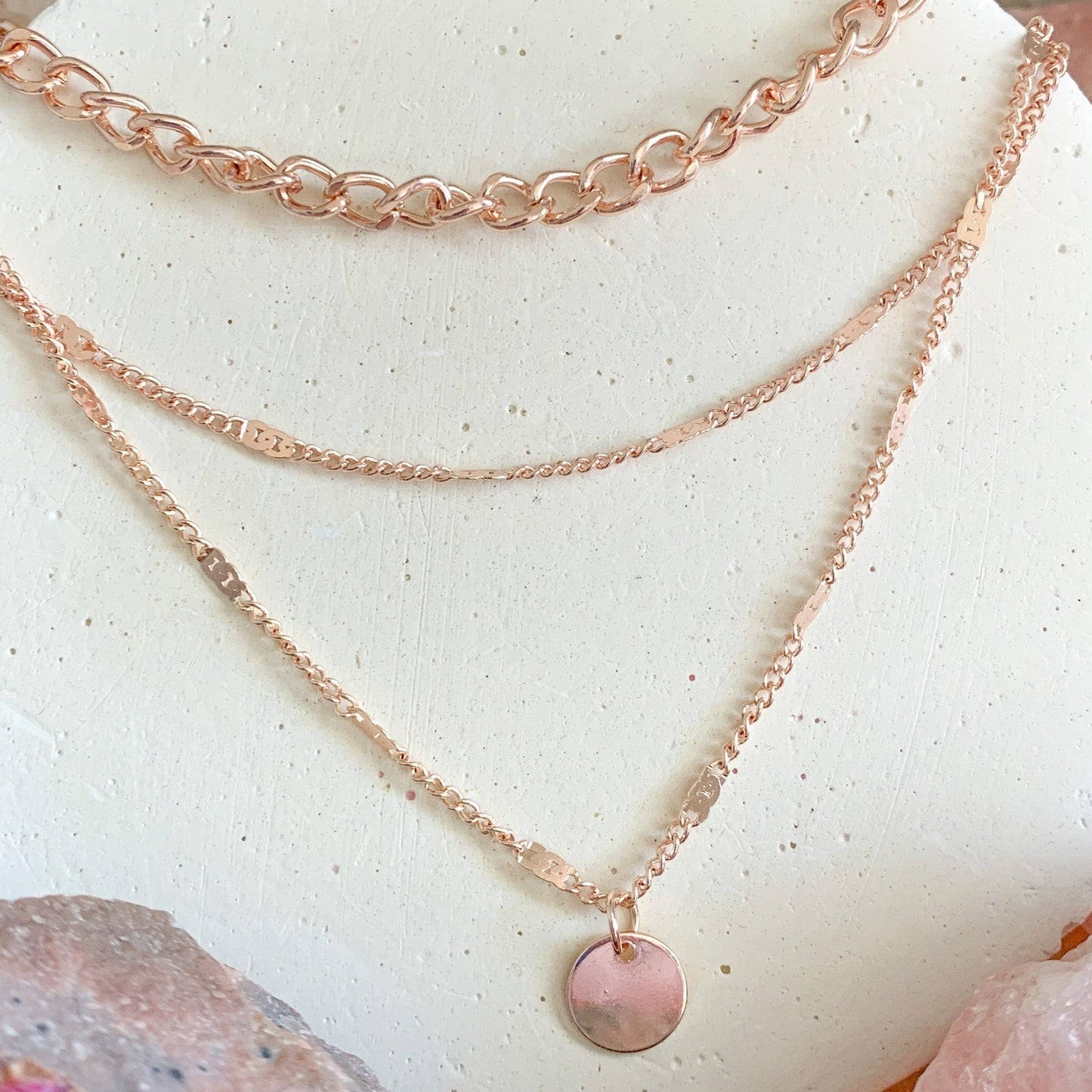 Rose gold Stack Layer Necklaces