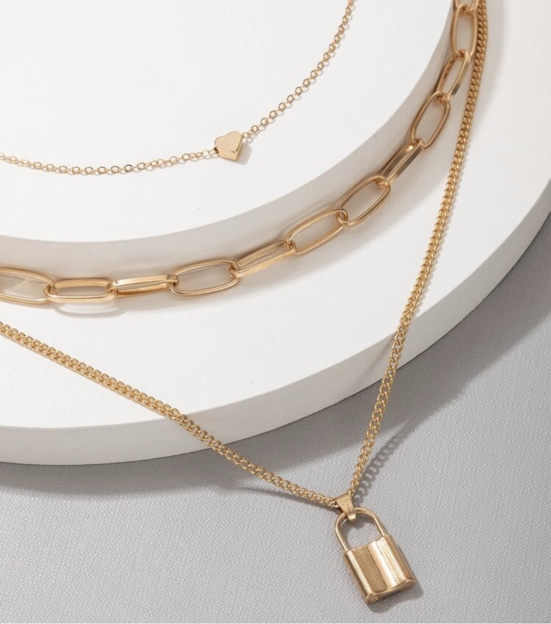 Triple layer stack necklace - Gold